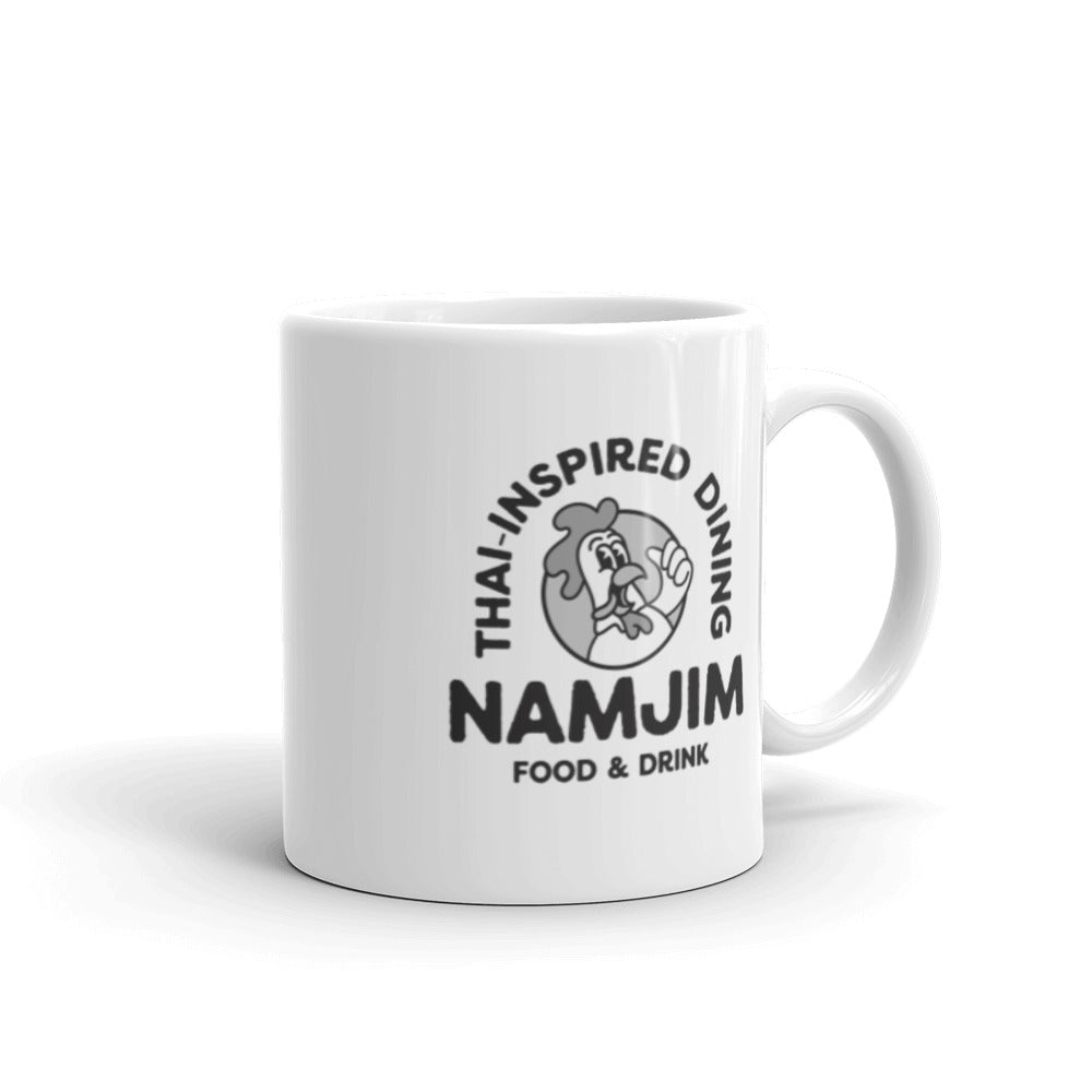 White glossy mug